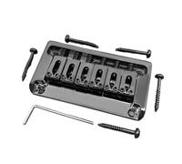 Metal Hardtail 6-String Guitar Bridge with Side Wall 82x44MM-10.5 Electric Guitar Body Through Guitar Parts(Schwarz)