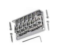 Metal Hardtail Bridge Double Wiring Through the Body For Six String Electric Guitar Silver Beginner Guitar Bridge