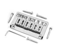 Metal Hardtail Guitar Bridge with Side Wall, Electric Guitar, Body Through, 6 Strings, Black, Gold, Chrome, 82x44mm-10.5(Chrome)