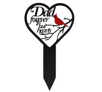 Metal Heart Memorial Grave Markers for Remembrance Cemetery Graveyard Decorations Weatherproof for Mom Dad Yard Outdoor Sympathy Gifts