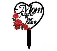Metal Heart Memorial Grave Markers for Remembrance Cemetery Graveyard Decorations Weatherproof for Mom Dad Yard Outdoor Sympathy Gifts