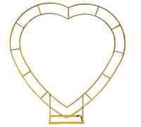 Metal Heart Shaped Wedding Arch for Garden Wedding Decoration Background Frame Various Sizes (White Gold) 200 * 200CM