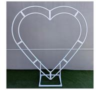 Metal Heart Wedding Arch Frame,Artificial Heart-Shaped Wedding Arch Flowers, Artificial Flower Arrangement,Red Rose Floral Arrangement For Wedding Ceremony Backdrop Aisle Decor(Size:1.8*1.8m,Color:C)
