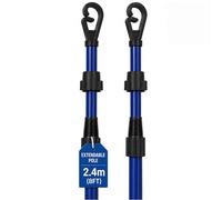 Metal Heavy Duty Telescopic Clothes Washing Line Prop - Adjustable 2.4M Outdoor Pole Support for Laundry Drying (4)