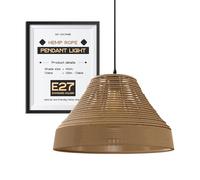 Metal & Hemp Rope Pendant Light | Ceiling Lights, Home Décor & Improvement Essential | 410mm Shade Width Adjustable Cable Pendant Lamp Shade for Living Room Bedroom Kitchen Hallways Natural Floor Lamp