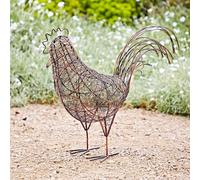 Metal Hen Garden Decoration Paper High Brown One Size