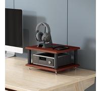 Metal HiFi Stand with Vinyl Record Holder & Console for DVD Players AV Rack & Storage Shelves (Cream White 40 x 35 x 45 cm) Stylish Audio Furniture Solution