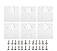 Metal Hinge Bracket 6pcs Rust Resistant Smooth Edge | Strong ABS material, resistant, solves loose hinge issues, 90mm size, silver finish