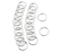 Metal Hinged Ring, 3 Sizes 20PCS Hinged Rings Bookbinder Split Key Rings Album Scrapbook Loose Leaf Clip for Index Cards Flashcards Paper (25mm)