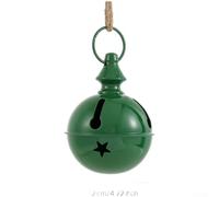 Metal Holiday Bell Decoration for Tree Hanging(Green Big) | Sturdy iron construction, rust-resistant finish, classic bell shape, vibrant for red gold green colors