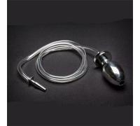 Metal Hollow Butt Plug SM Insertion Penis Plug with Transparent Hose Anal Butt Plug Butt Trainer Gay Sex Toys