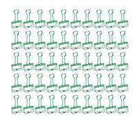 Metal Hollow Clips, Small Paper Clips, 50Pcs Green Assorted Sizes - Durable Iron Material, Strong Clamping Force, Multipurpose for Documents and Tickets (Green)