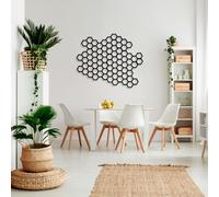 Metal Honeycomb Bee Wall Art, Metal Rustic Beehive Artwork Decoration, Garden Beekeeper Gift Artwork Home Decor for Living Room,Bedroom Hallway and Stairs Nature Home Decor Gift (Black