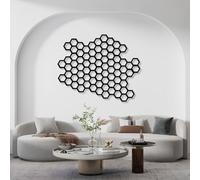 Metal Honeycomb Bee Wall Art, Metal Rustic Beehive Artwork Decoration, Garden Beekeeper Gift Artwork Home Decor for Living Room,Bedroom Hallway and Stairs Nature Home Decor Gift (Black