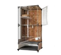 Metal Horizontal Large Bird Cages Professional Accessorie Bird Nest Breeding Cage Living Room Bird Cage Parrot With Wheel (Black)