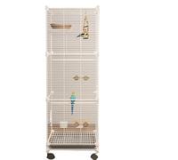 Metal Horizontal Large Bird Cages Professional Accessorie Bird Nest Breeding Cage Living Room Bird Cage Parrot with Wheel(White)