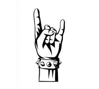 Metal Horns - Rock Music Decal - Die Cut Vinyl Decal for Cars, Trucks, Motorcycles, Vans, Laptops, ToolBoxes, Windows, Mobiles, etc (5x5, Black)
