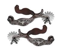 Metal Horse Spur Hand Carved Decoration Roping Spur Rustproof Horse Boot Spur Decoration For Equestrians Competition Metal Horse Spur For Men Women Mens Roping Spur