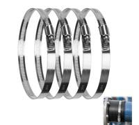 Metal Hose Clamps Jubilee Clips Assorted Pack (141-165mm) | Heavy Duty Stainless Steel Hose Clamp & Pipe Clips for Ducting, Reliable Hose Clips