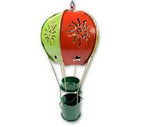 Metal Hot Air Balloon Garden Ornament Tea Light Candle Holder - Vintage Colour