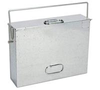 Metal Hot Ash Bucket with Lid Fireplace Fireside Storage Tidy Carrier Bin Box (Galvanised)