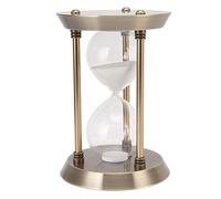 Metal Hourglass Sand Timer, Decorative Vintage Sandglass Clock with Replaceable Sand, High - Gloss Finish for Home Office Kitchen Desk Decoration (M 30min)