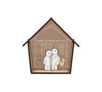 Metal Hugging Couple Ornament - Printed House Design, Ideal Anniversary & Wedding Gift for Couples, Lovers, Girlfriend, Boyfriend, Husband, Wife - Celebrate Love and New Home!