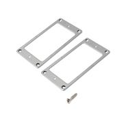 Metal Humbucker Pickup Mounting Ring Set for Gibson Les Paul, PRS, Epiphone - 2Pack s Replacement Covers with 12Screws - Durable DIY Guitar/Bass Upgrade (Silver)