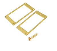 Metal Humbucker Pickup Mounting Ring Set for Gibson Les Paul, PRS, Epiphone - 2Pack s Replacement Covers with 12Screws - Durable DIY Guitar/Bass Upgrade (Golden)
