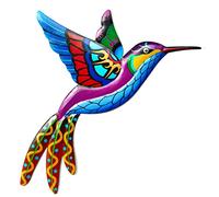 Metal Hummingbird Wall Art Decor Wrought Iron Hummingbird Sculptures Hanging Decoration Garden Hanging Bird Sculpture Colorful Garden Wall Art Bird Wall Ornaments for Home Bedroom Patio Porch Fence