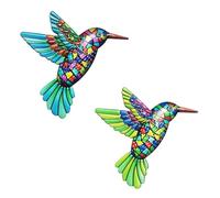 Metal Hummingbird Wall Decor Metal Hummingbird Wall Art Decor 3D Colorful Birds Outdoor Wall Artfor for Patio Backyard Fenced Yard & Balcony Decor | Garden Accent Porch & Outdoor Living Spaces (2PCS)