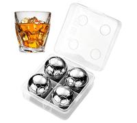 Metal Ice Ball Reusable Soccer Metal Coolstones | Steel Ice Ball Rhinestones for Drinks for Housewarming Parties, Father's Day, Soft Drinks, Wines, Juices, Beers