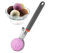 Metal Ice Cream - Ergonomic Zinc Hard Dessert Heavy Duty Professional Cookie Dough Dish Polished Chrome Scoop | Non-Stick, Frozen Yogurt, Watermelon,