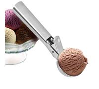Metal Ice Cream Scoops with Trigger - Ice Cream Cone Heavy Duty Fruit Scoop | Large Cookie Scoop, Soft Grip, Baking Multifunctional Scooper for Dessert Chefs