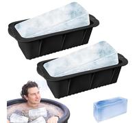 Metal Ice Cube Trays, 2Pcs Ice Block Mold for Ice Bath Extra Large Ice Block Mold 2.43 Lbs Silicone Ice Cube Molds Reusable Thickened Large Ice Cube Moulds for Chilled Coolers Bartender