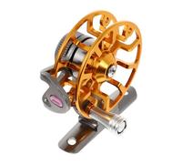 Metal Ice Fishing Reel with Foldable Handle for Lakes and Rivers | Golden Finish, Anti Slipping Grip, Comfortable Touch Feel, Beginner and Experienced Fisher Use