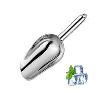 Metal Ice Scoop 6 Oz，Kitchen Ice Scooper for Ice Maker, Small Food Scoops for Bar Party Wedding Pet Dog Food, Stainless Steel Silver