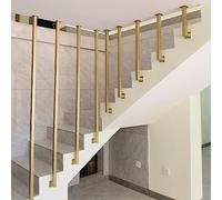Metal il for Indoor Stairs, Side-Mounted with Brackets & End Caps, Wrought Iron Guardrail for Hallway Decoration, 30-150 cm Support Rods