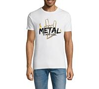 Metal in My Soul Music Unisex Men's Women's T-Shirt Cotton Urban Classic Tops White S