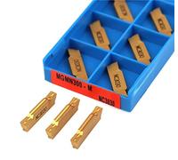 Metal indexable turning blade 10 pcs MGMN150 G MGMN200 G MGMN250 MGMN300 M MGMN400 M NC3030 Carbide Slotting Blade Metal Lathe Tool Slotting Blade CNC Lathe Tool(MGMN300-M NC3030)
