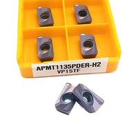 Metal indexable turning blade 10PCS APMT1135 M2 H2 15TF CNC Lathe Milling Cutter Lathe Milling Cutter Metal Turning Blade CNC Tool(APMT1135 H2 15TF)