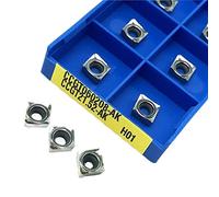 Metal indexable turning blade 10pcs CCGT060202 CCGT060204 CCGT060208 Aluminum Cutting Tool Turning Tool CNC Carbide Turning Tool(CCGT060208 AK H01)