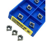 Metal indexable turning blade 10pcs CCGT060202 CCGT060204 CCGT060208 Aluminum Cutting Tool Turning Tool CNC Carbide Turning Tool(CCGT060202 AK H01)