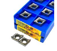 Metal indexable turning blade 10pcs CCGT09T302 CCGT09T304 CCGT09T308 AK H01 Aluminum Turning Tool Carbide Milling CNC Lathe Tools(CCGT09T302 AK H01)