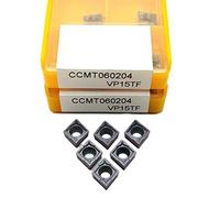 Metal indexable turning blade 10PCS CCMT060204 Carbide Internal Milling Cutter CNC Lathe Tool Lathe Parts(CCMT060204 15TF)