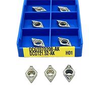 Metal indexable turning blade 10pcs DCGT070208DCGT070204 AK H01 Aluminum Turning Carbide CNC Lathe Tool Aluminum Processing Tool Cutting Tool(DCGT070208 AK H01)
