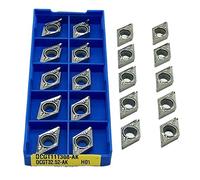 Metal indexable turning blade 10PCS DCGT11T302 AK H01 Aluminum Turning Insert Turning Tool Carbide Insert Lathe Tool Turning Insert Aluminum Copper Tool(DCGT11T308 AK H01)