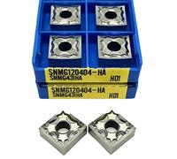 Metal indexable turning blade 10PCS SNMG120408 HA H01 Carbide Inserts External Turning Tool CNC Turning Insert Copper And Aluminum Tool Metal Lathe Tool(SNMG120404 HA H01)