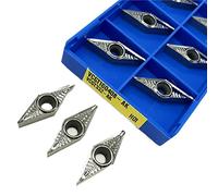 Metal indexable turning blade 10PCS VCGT160402 AK H01 Internal Turning Tool CNC Lathe Tool Aluminum Alloy Carbide Insert Cutting Tool Turning Insert(VCGT160408 AK H01)