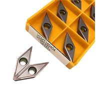Metal indexable turning blade VCMT160404 VCMT160408 15TF 6020 External Turning Tools Carbide Metal Lathe Tools CNC Turning Cutting Tool(VCMT160404 15TF)